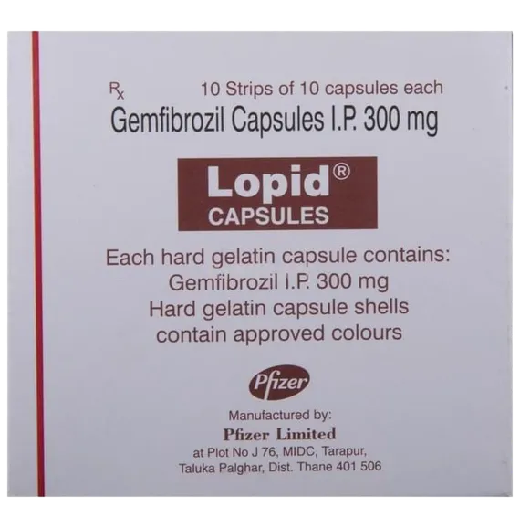 lopid 300mg capsule 10's